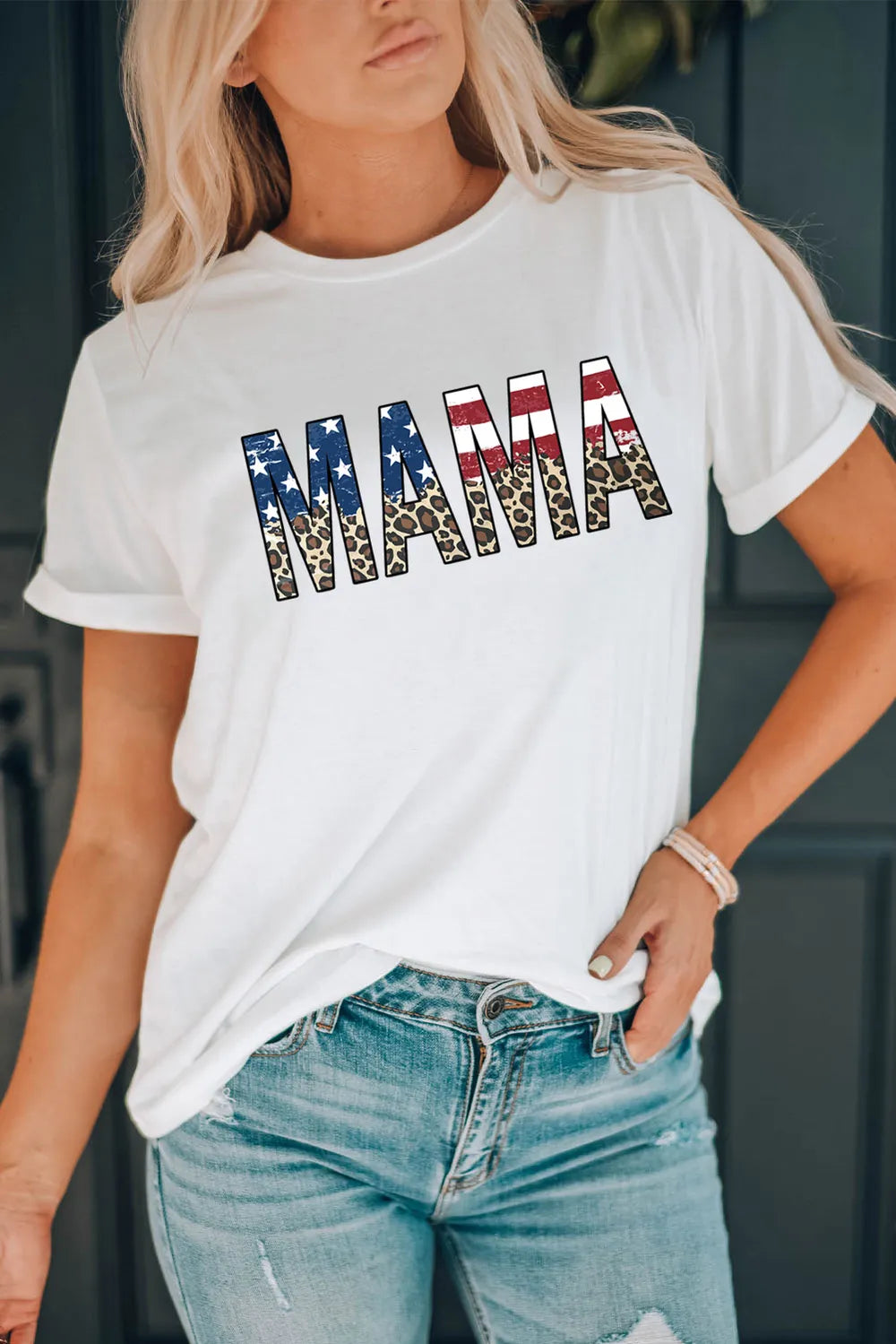 MAMA Round Neck Short Sleeve T-Shirt – Trendsi | ClozArt