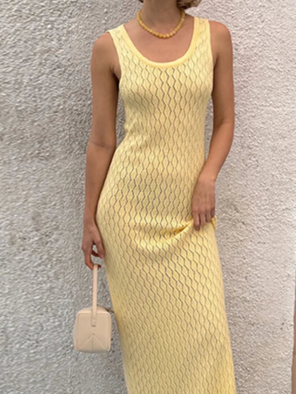 Openwork Sleeveless Maxi Dress – Trendsi | ClozArt