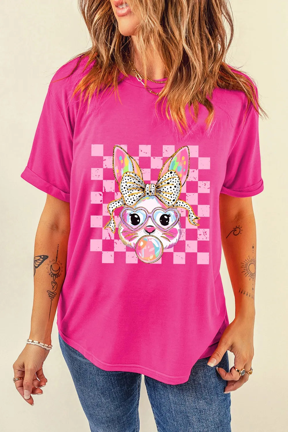 Rabbit Graphic Round Neck Short Sleeve T-Shirt – Trendsi | ClozArt
