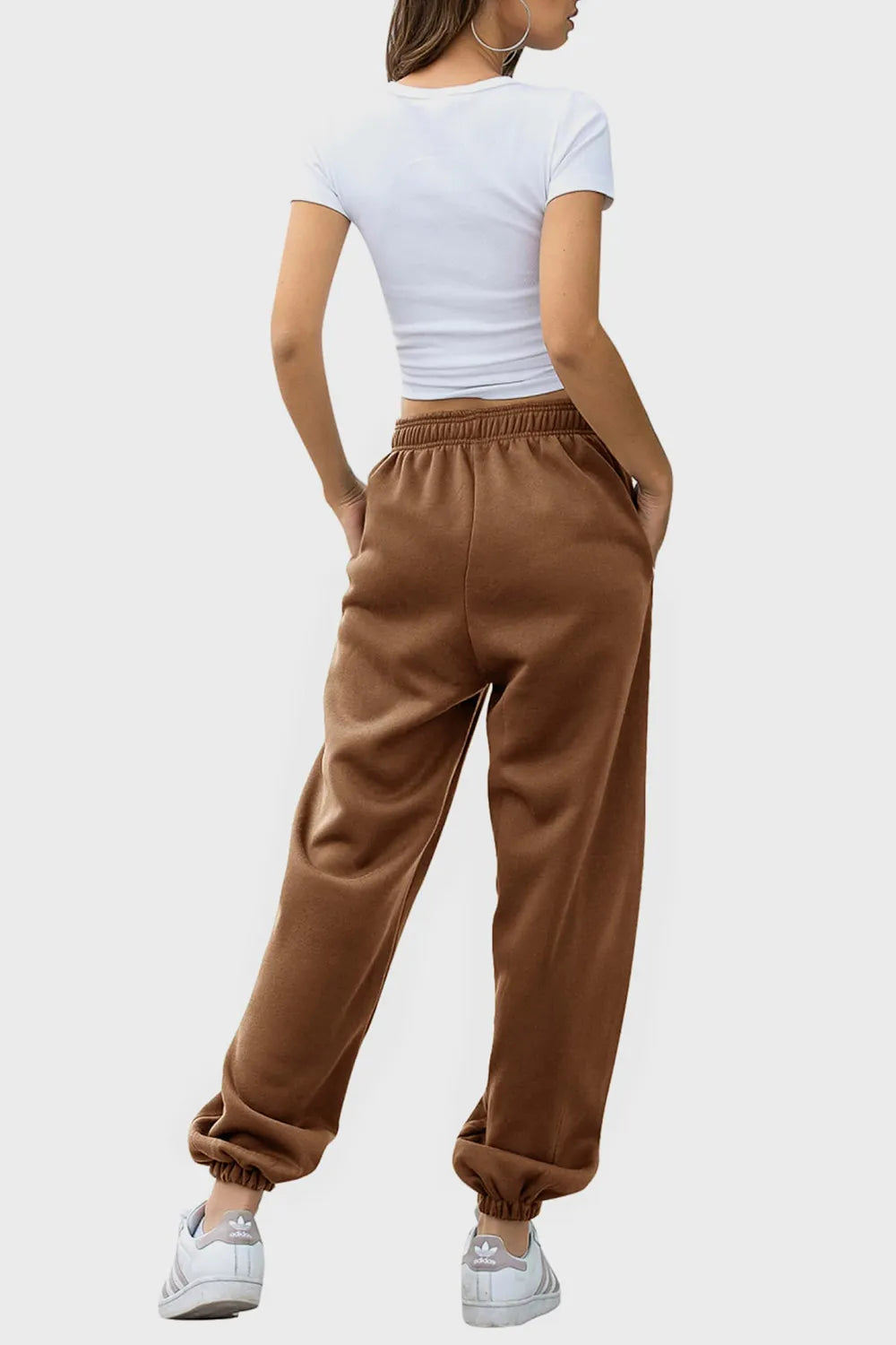 Elastic Waist Joggers with Pockets – Trendsi | ClozArt