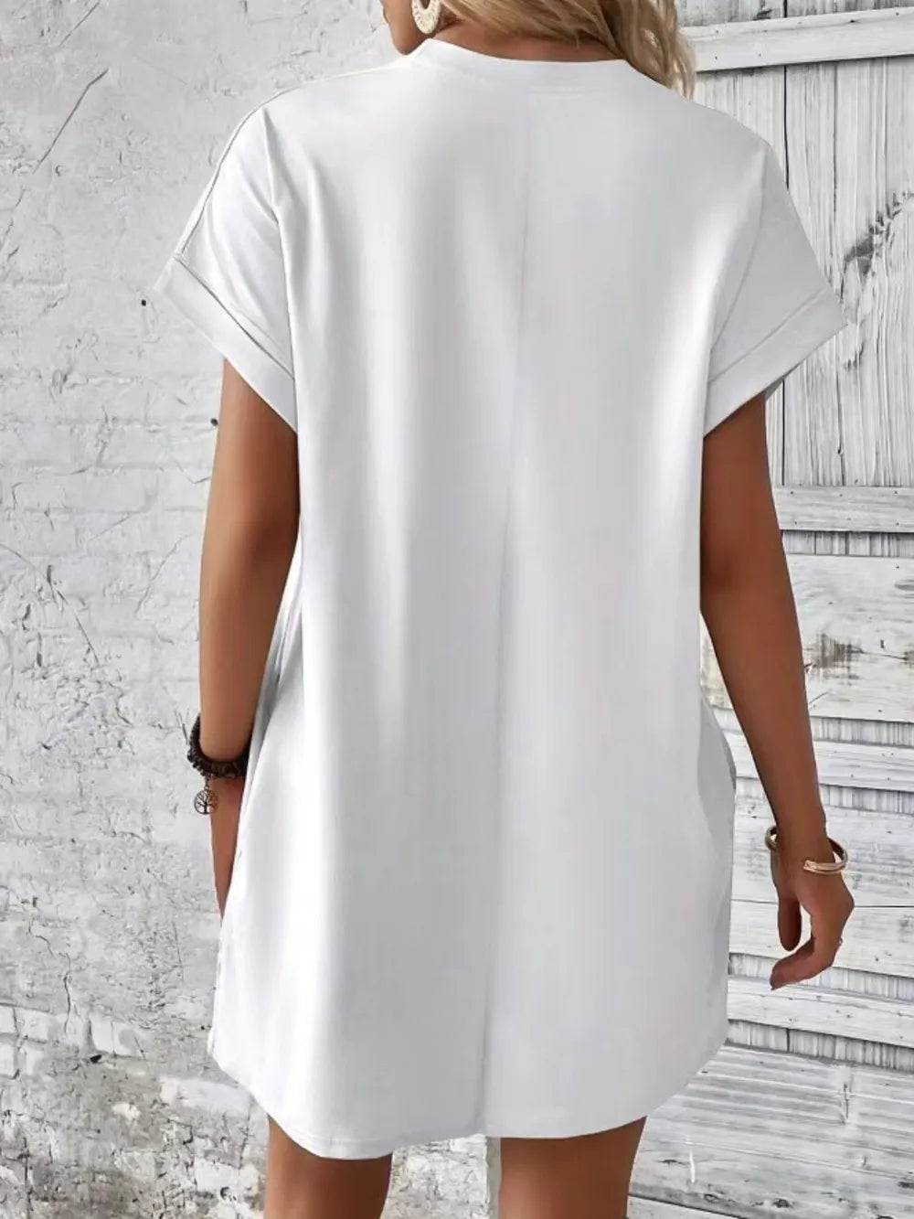 Pocketed Round Neck Short Sleeve Dress – Trendsi | ClozArt