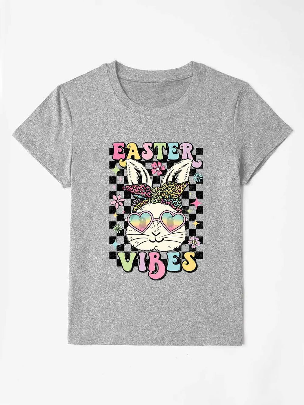 EASTER VIBES Round Neck Short Sleeve T-Shirt – Trendsi | ClozArt