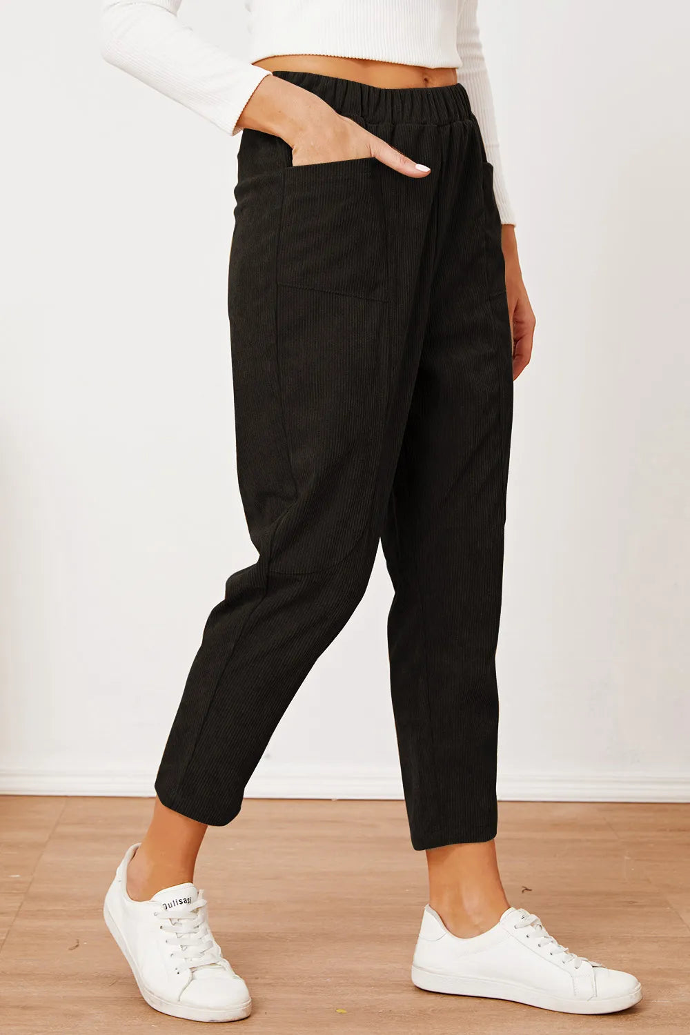 Pocketed Elastic Waist Pants – Trendsi | ClozArt