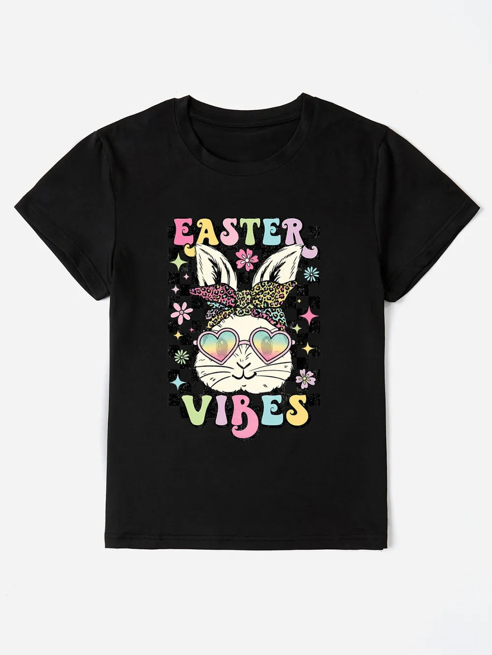 EASTER VIBES Round Neck Short Sleeve T-Shirt – Trendsi | ClozArt