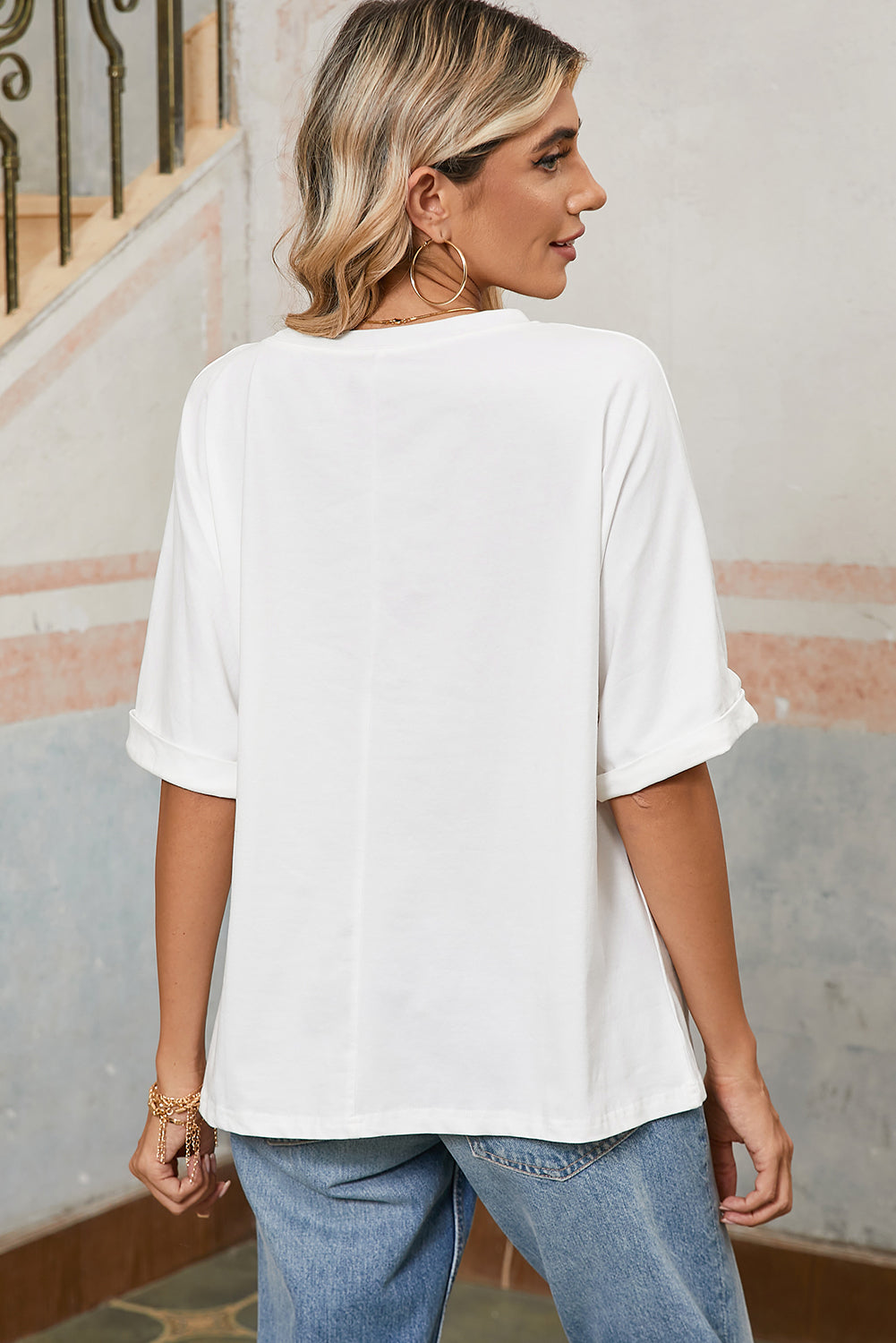 Black MAMA Chenille Patched Crew Neck T Shirt – Shewin | ClozArt