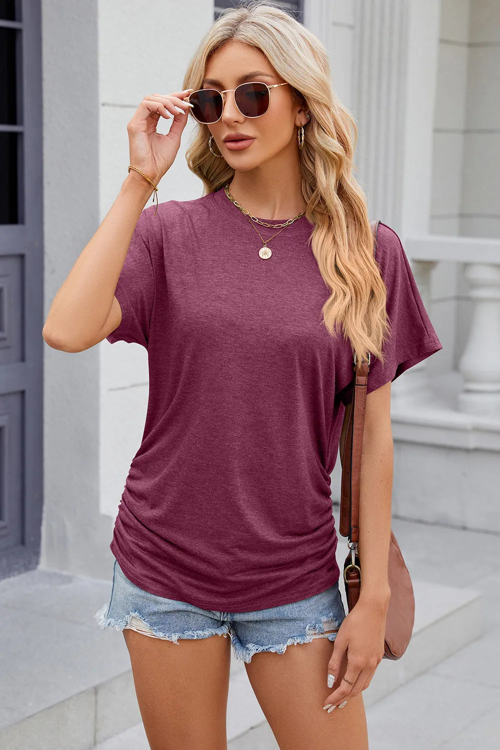 Round Neck Flutter Sleeve T-Shirt – Trendsi | ClozArt
