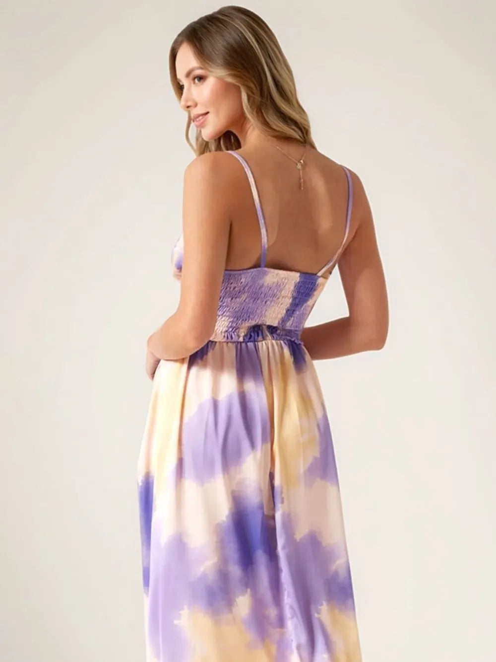 Smocked Back Tie-Dye Maxi Cami Dress – Trendsi | ClozArt