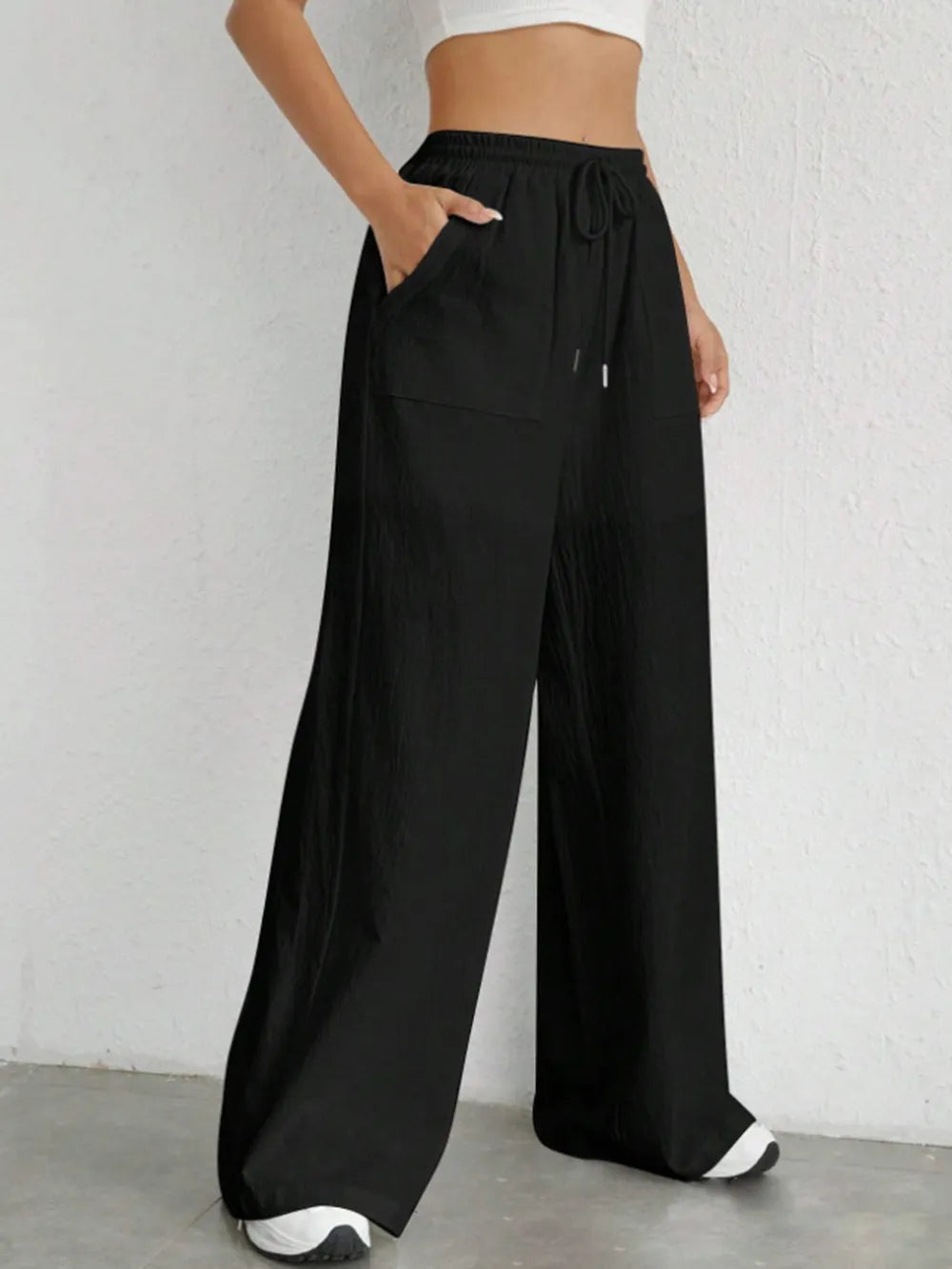 Drawstring Wide Leg Pants – Trendsi | ClozArt