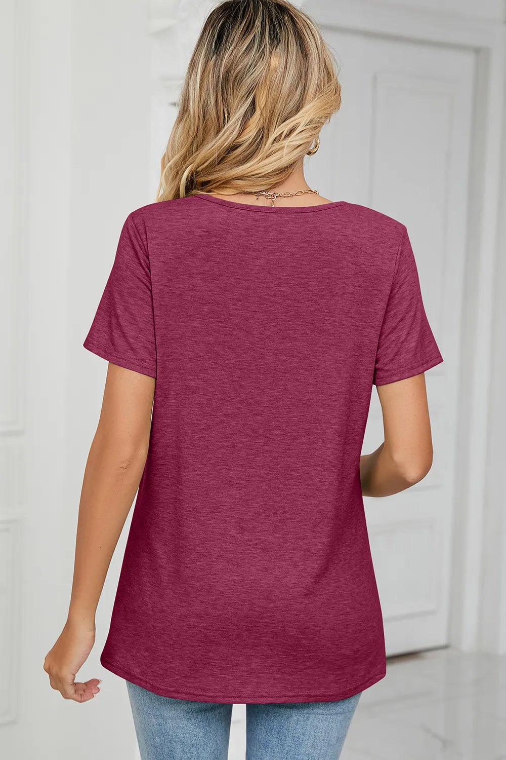 Ruched Heathered Short Sleeve T-Shirt – Trendsi | ClozArt