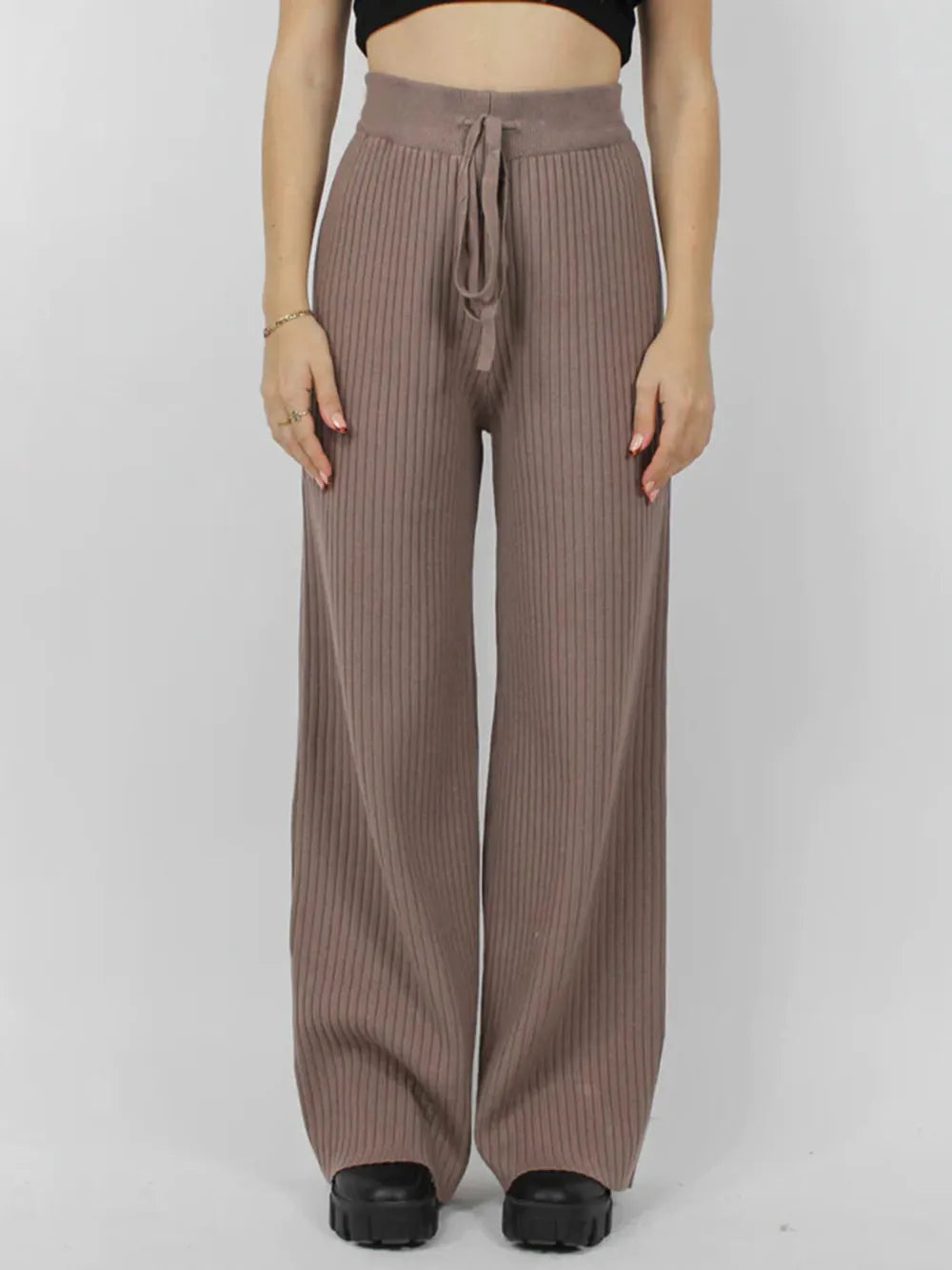 Ribbed Wide Leg Sweater Pants – Trendsi | ClozArt