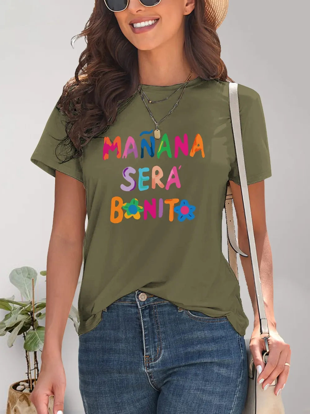Letter Graphic Round Neck Short Sleeve T-Shirt – Trendsi | ClozArt