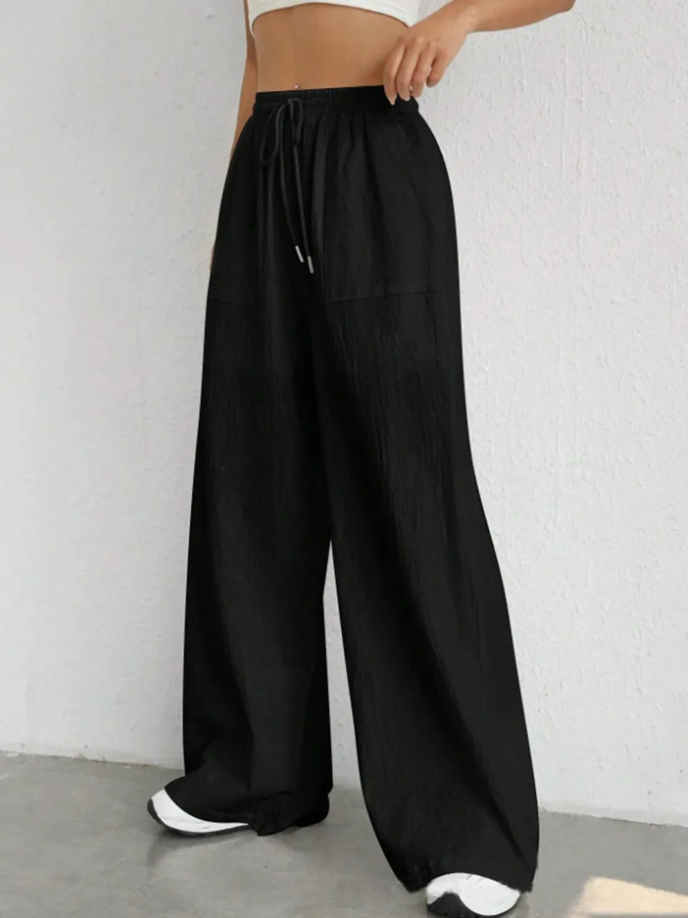 Drawstring Wide Leg Pants – Trendsi | ClozArt