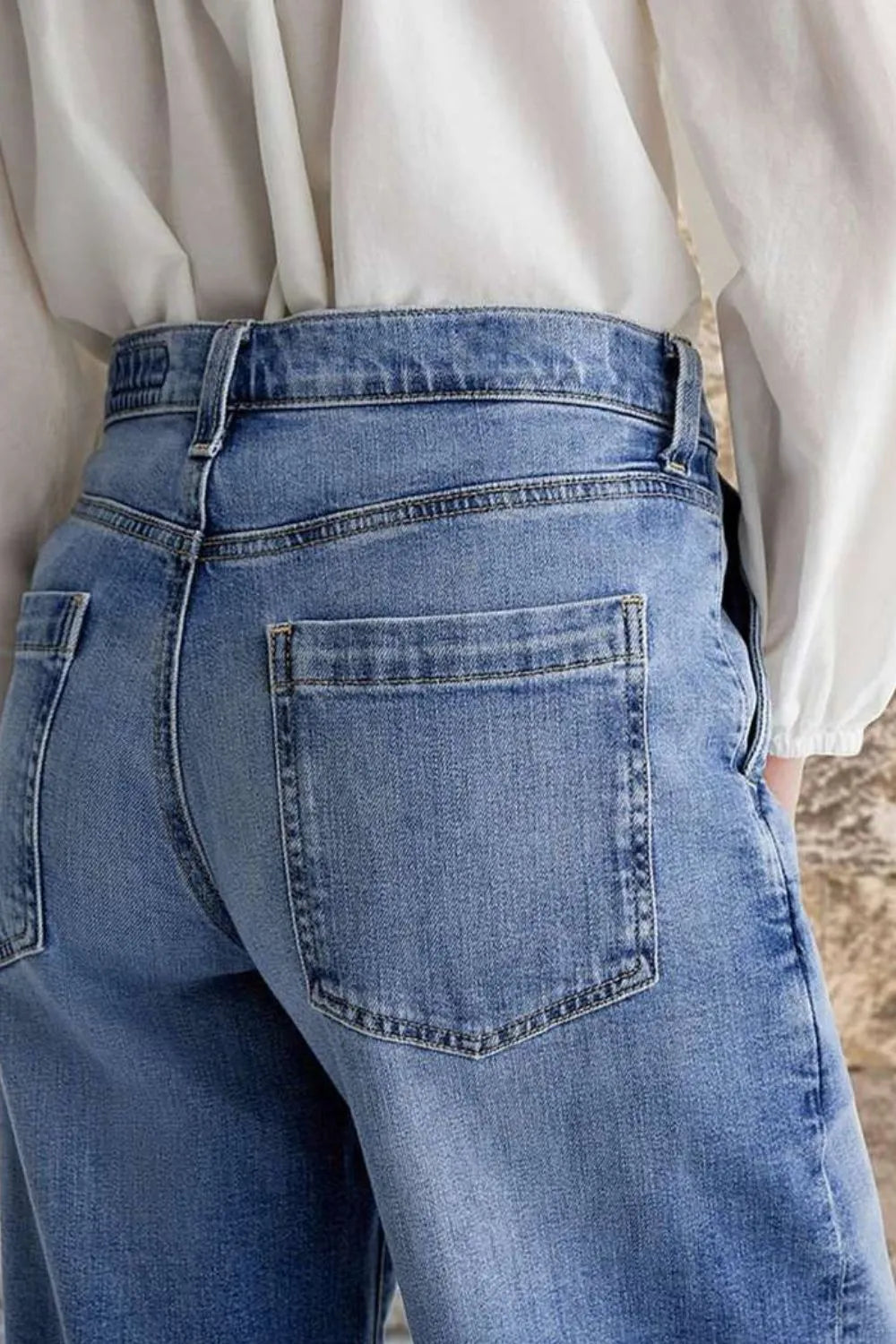 Pocketed Embroidered Straight Leg Jeans – Trendsi | ClozArt