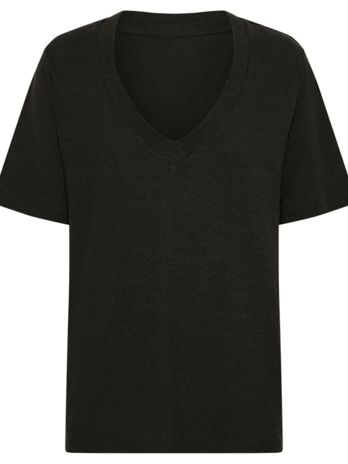 Solid V-Neck Short Sleeve T-Shirt – Trendsi | ClozArt