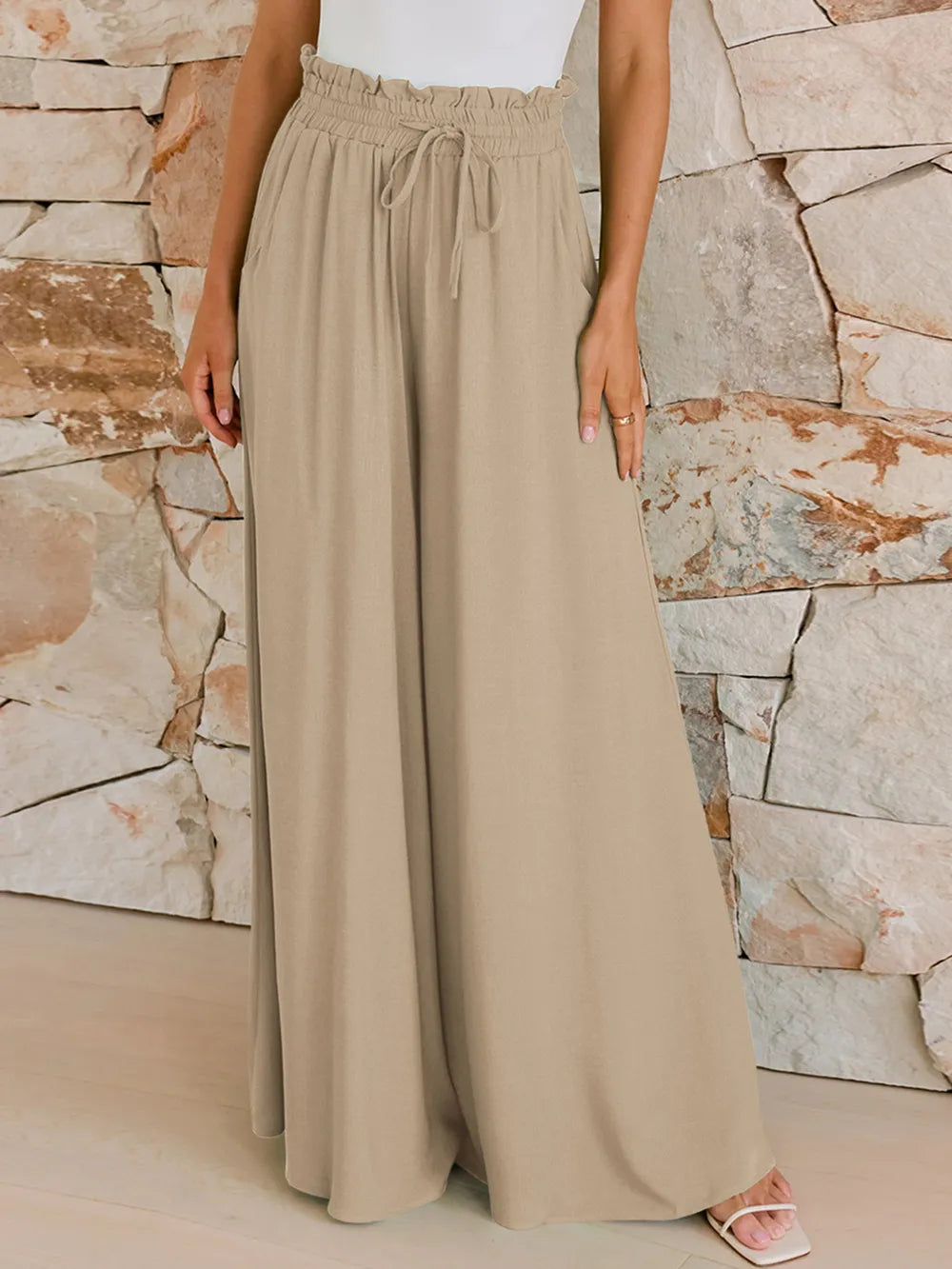 Drawstring Wide Leg Pants with Pockets – Trendsi | ClozArt