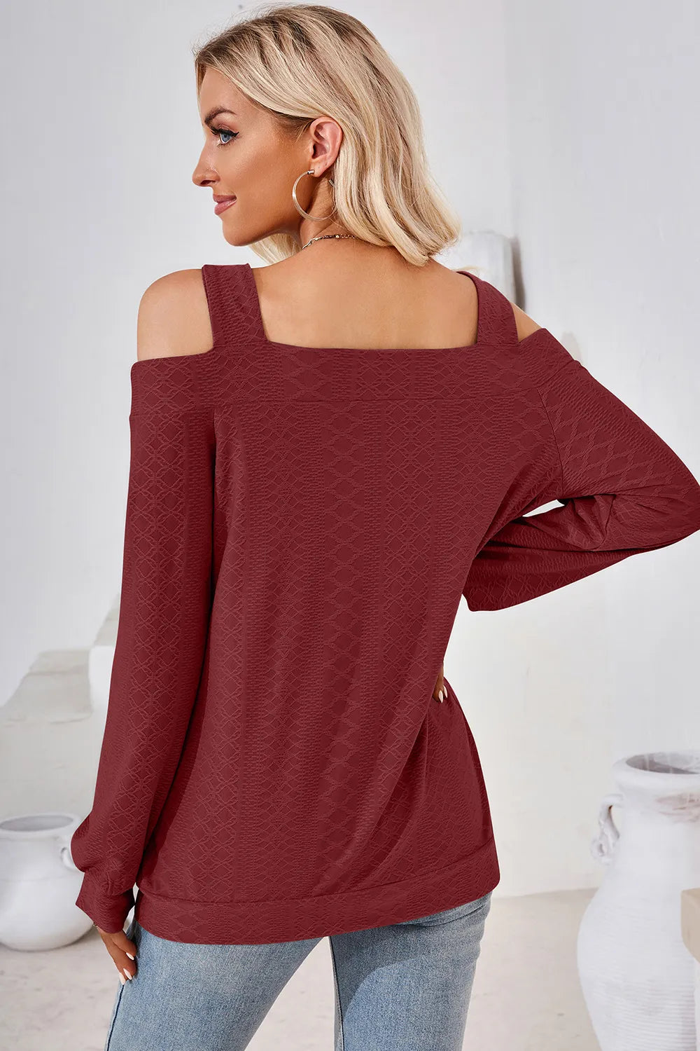 Cutout Square Neck Cold Shoulder T-Shirt – Trendsi | ClozArt