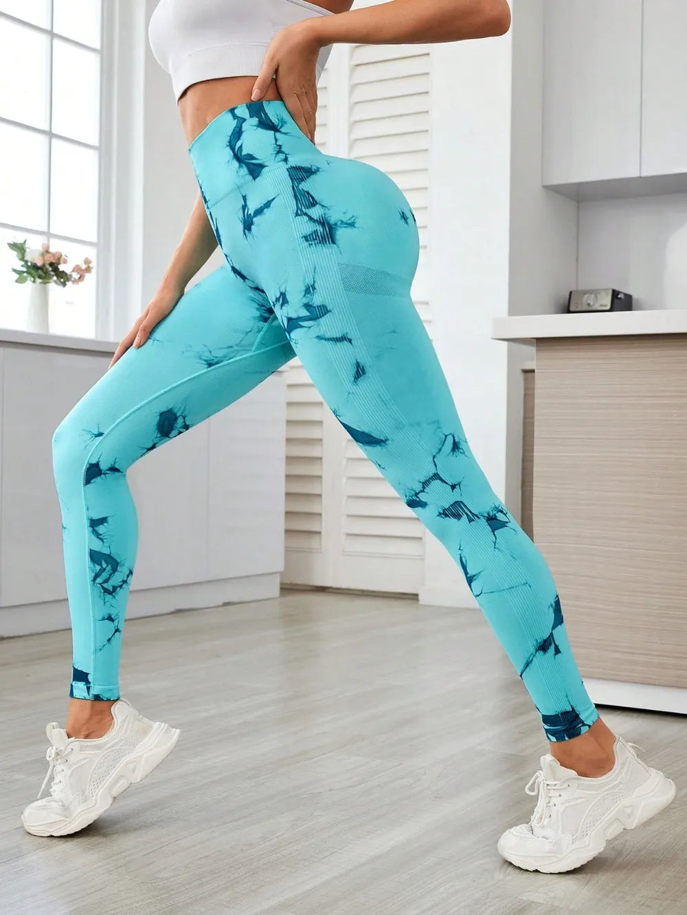 Printed High Waist Active Leggings – Trendsi | ClozArt