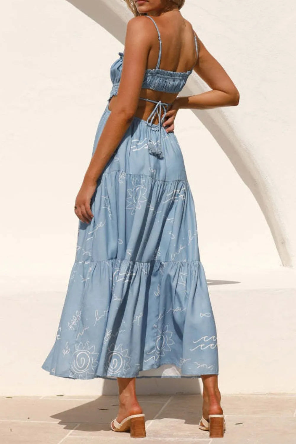 Cutout Printed Sleeveless Midi Cami Dress – Trendsi | ClozArt