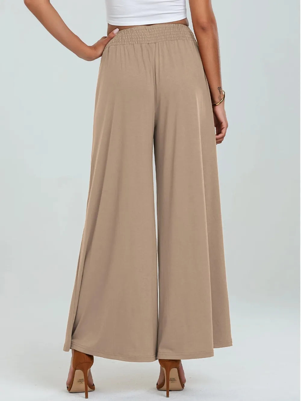 Pocketed Elastic Waist Wide Leg Pants – Trendsi | ClozArt