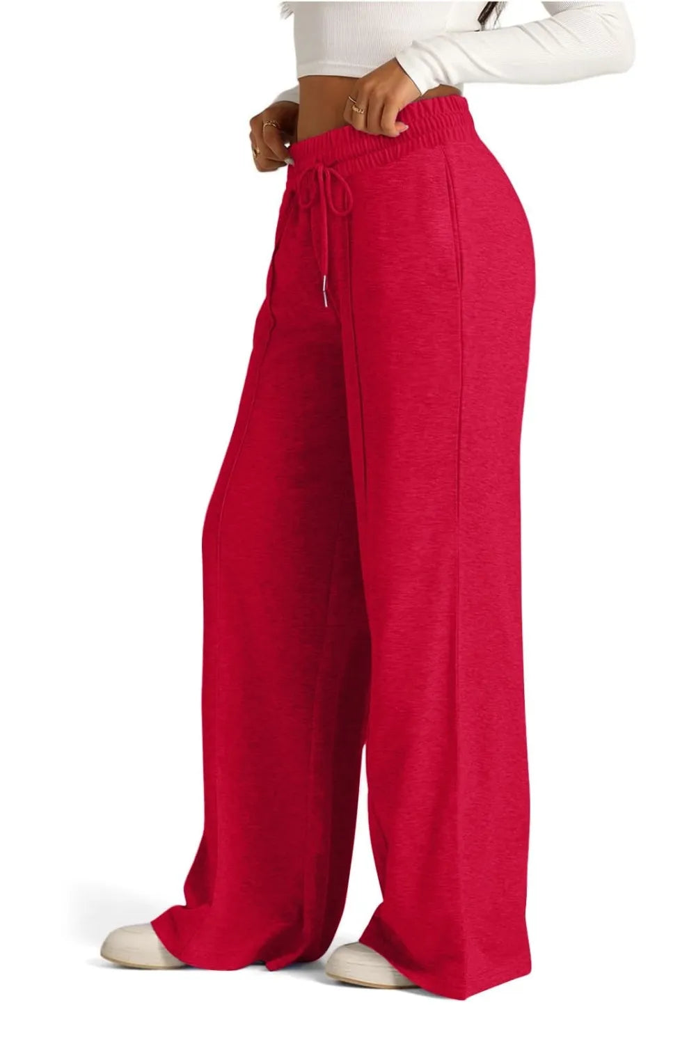 Drawstring Elastic Waist Wide Leg Pants – Trendsi | ClozArt