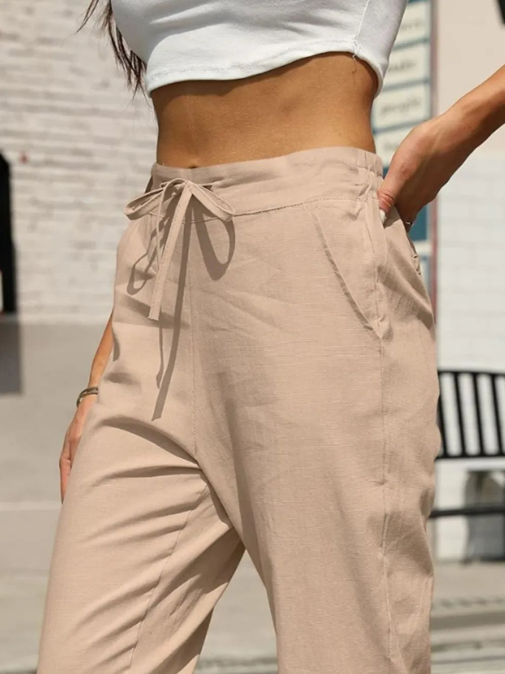 Elastic Waist Tapered Pants – Trendsi | ClozArt