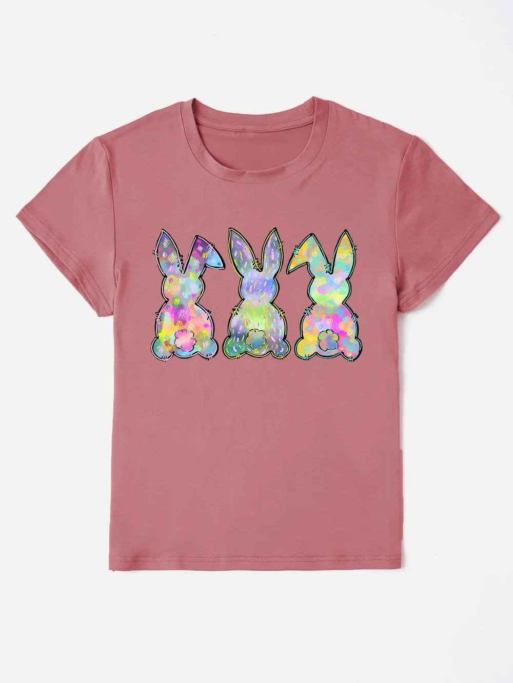 Rabbit Round Neck Short Sleeve T-Shirt – Trendsi | ClozArt