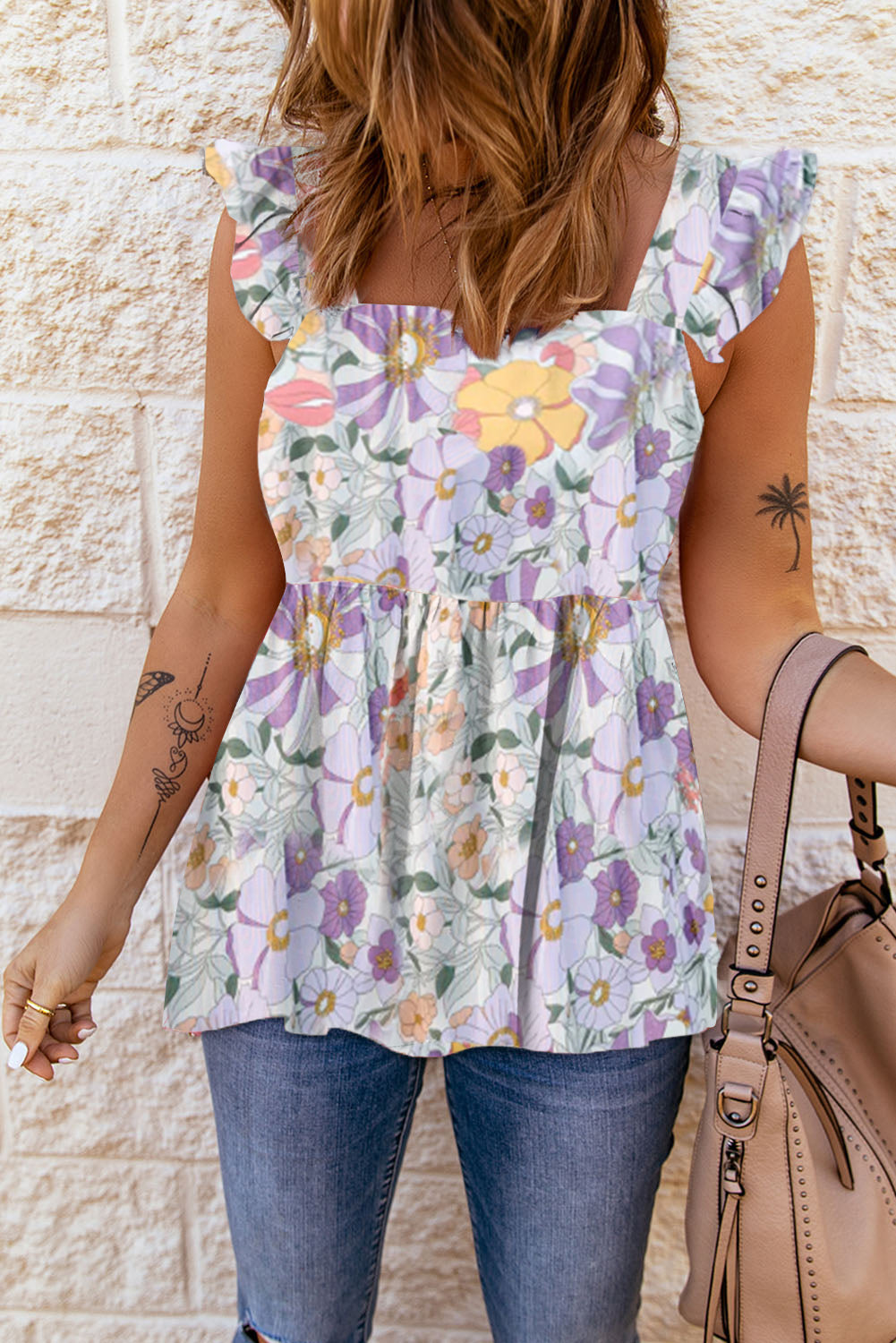 Floral Square Neck Babydoll Top – Trendsi | ClozArt