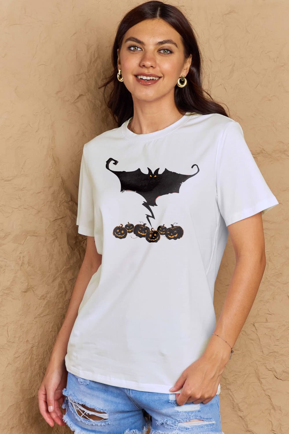 Simply Love Full Size Bat & Pumpkin Graphic Cotton T-Shirt – Trendsi | ClozArt