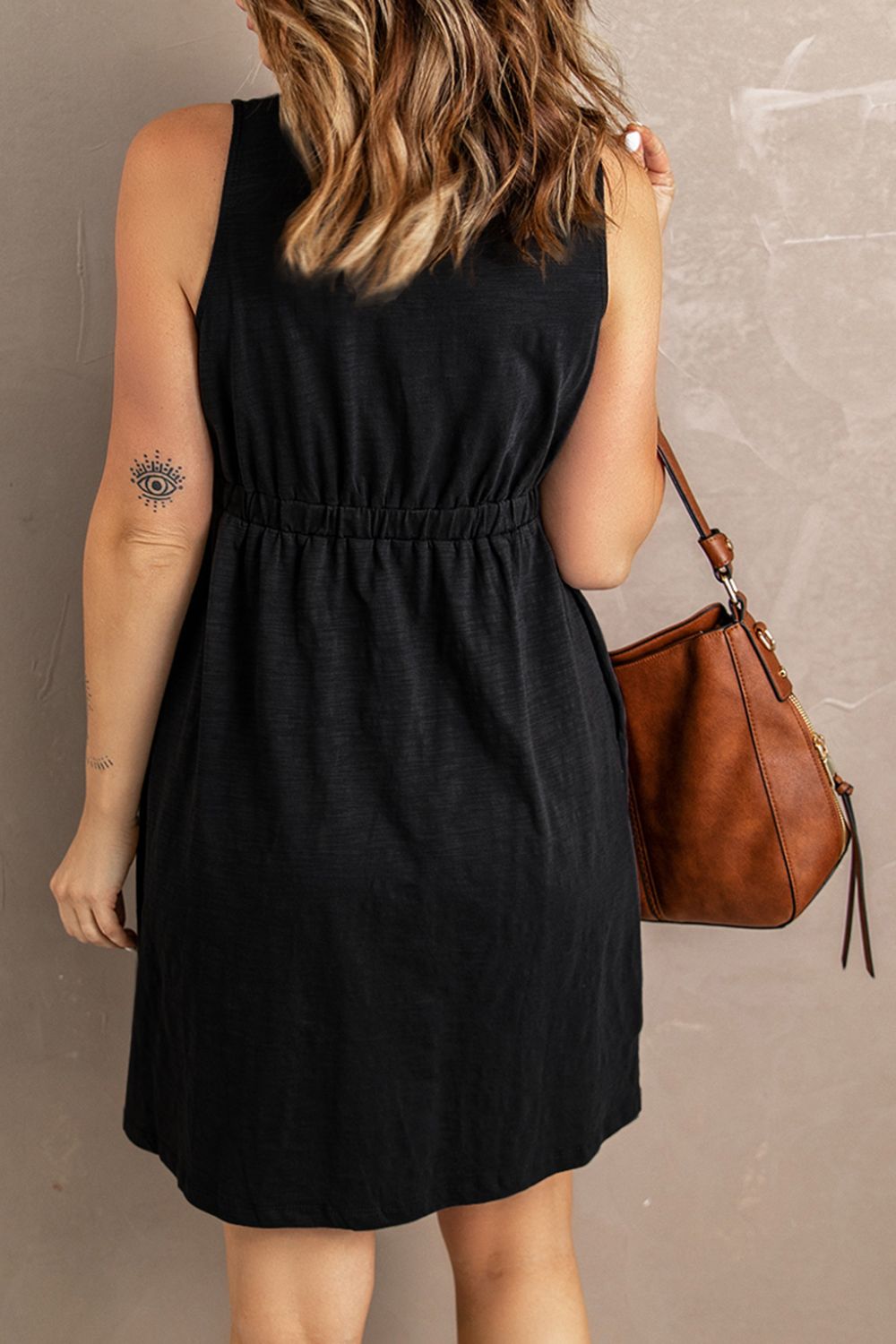 Sleeveless Button Down Mini Magic Dress – Trendsi | ClozArt