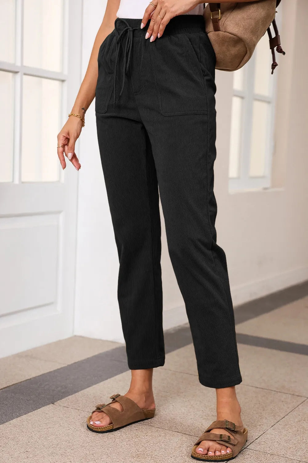 Drawstring Straight Pants with Pockets – Trendsi | ClozArt