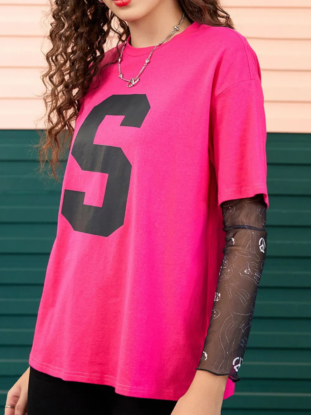 Letter Graphic Round Neck Half Sleeve T-Shirt – Trendsi | ClozArt