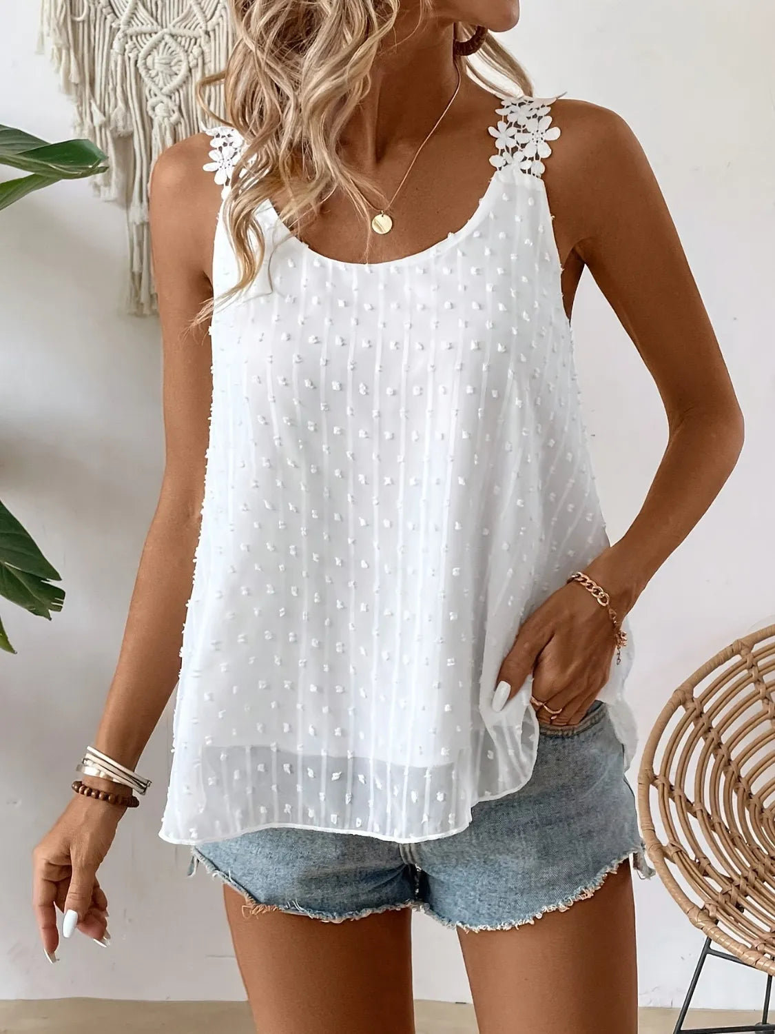 Swiss Dot Scoop Neck Cami – Trendsi | ClozArt