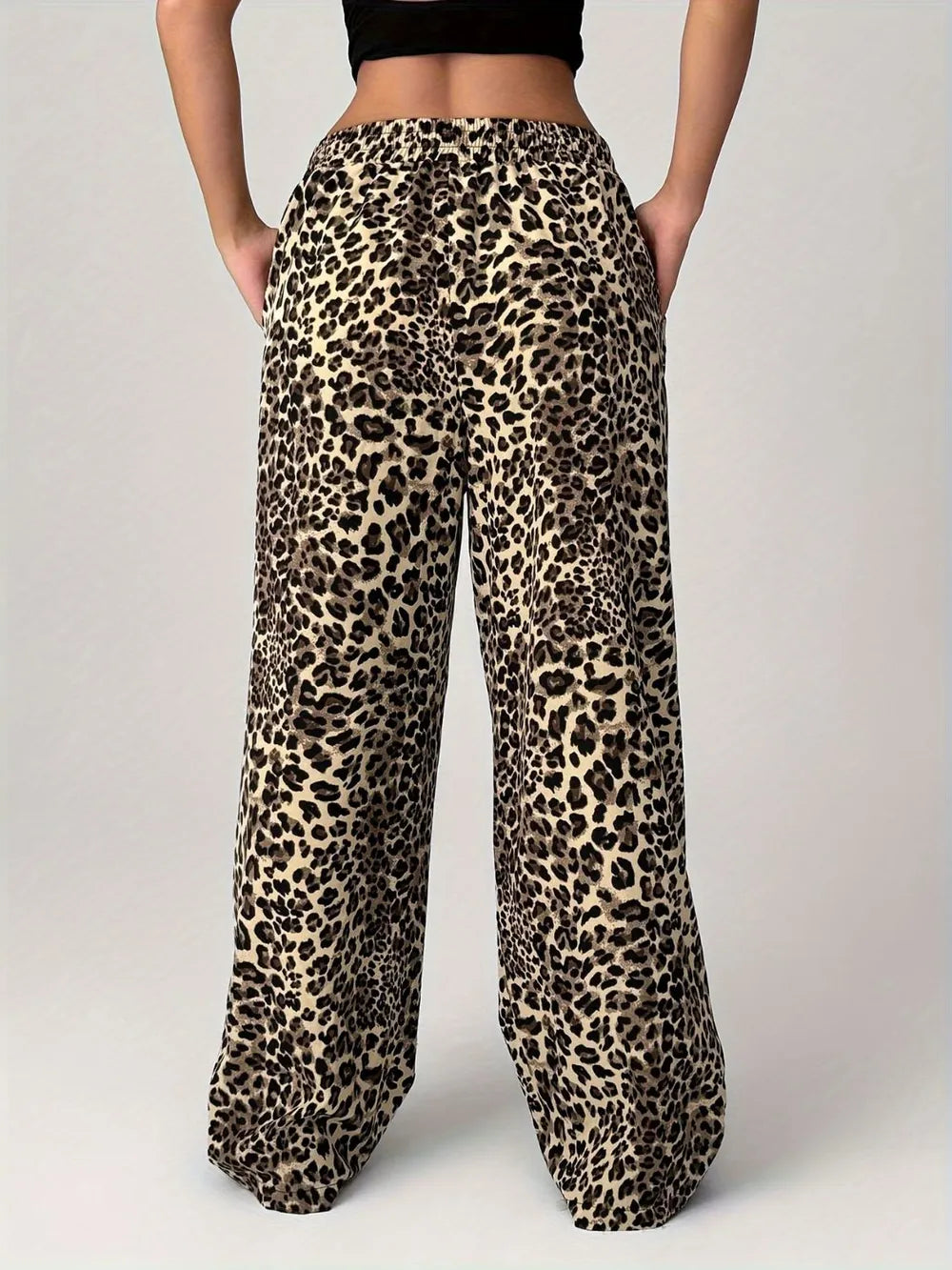 Leopard Wide Leg Pants with Pockets – Trendsi | ClozArt