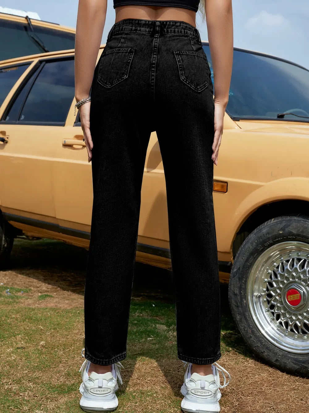 Straight Leg Jeans with Pockets – Trendsi | ClozArt