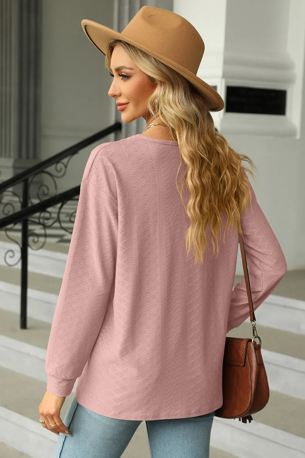 V-Neck Long Sleeve T-Shirt – Trendsi | ClozArt
