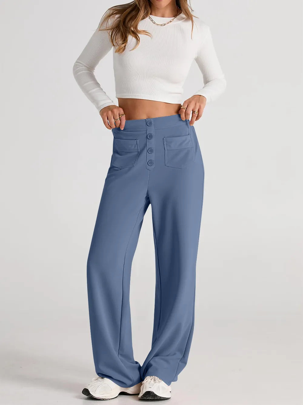 High Waist Wide Leg Pants – Trendsi | ClozArt