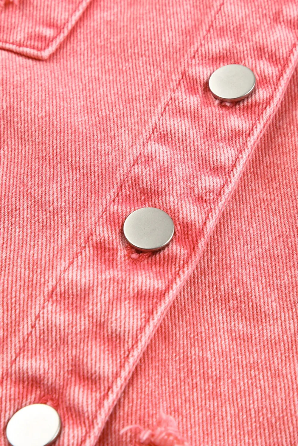 Distressed Button Up Raw Hem Denim Jacket – Trendsi | ClozArt
