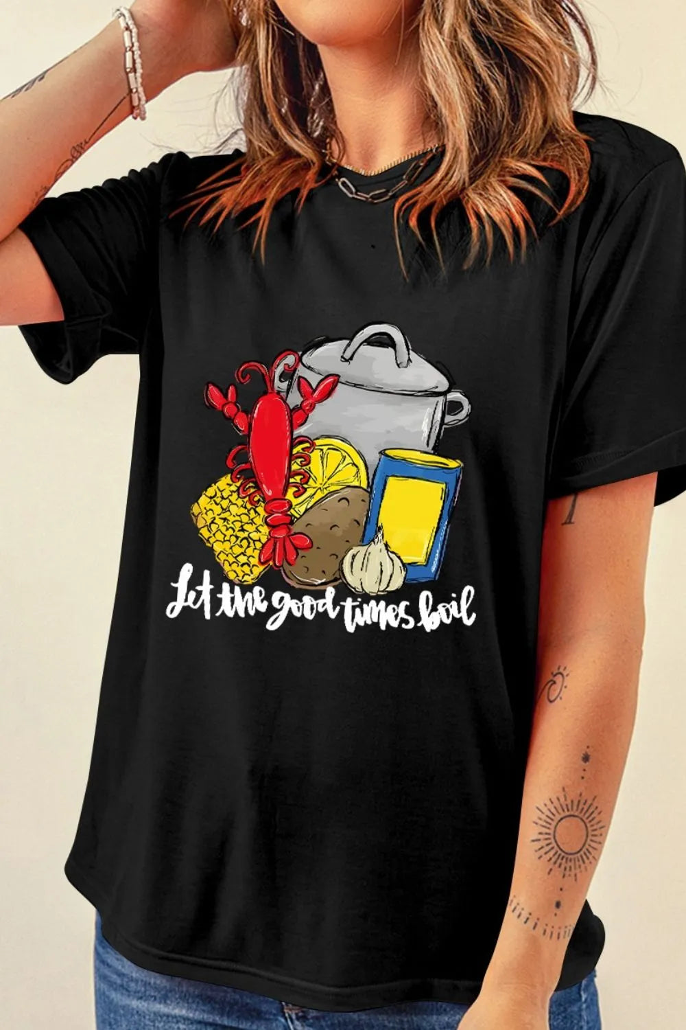 Graphic Round Neck Short Sleeve T-Shirt – Trendsi | ClozArt