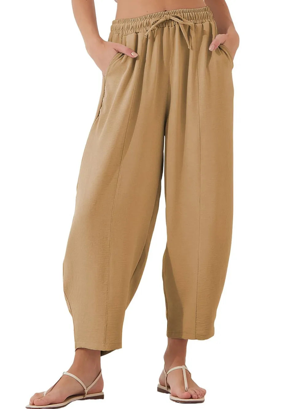 Full Size Drawstring Cropped Jogger Pants Plus Size – Trendsi | ClozArt