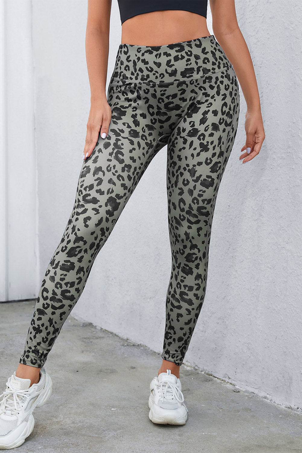 Leopard Print Wide Waistband Leggings – Trendsi | ClozArt