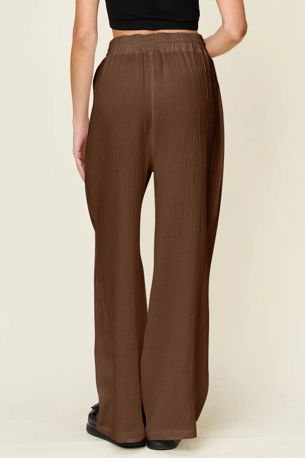 Double Take Full Size Texture Drawstring Wide Leg Pants – Trendsi | ClozArt
