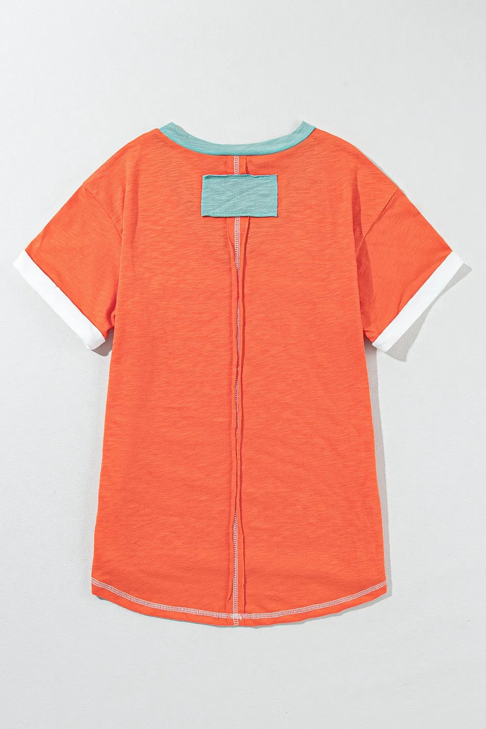 Color Block V-Neck Short Sleeve T-Shirt – Trendsi | ClozArt