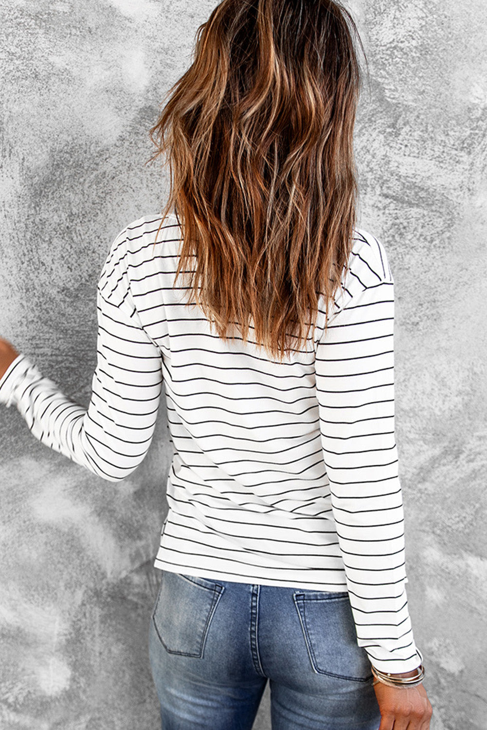 Striped Long Sleeve T-Shirt – Trendsi | ClozArt
