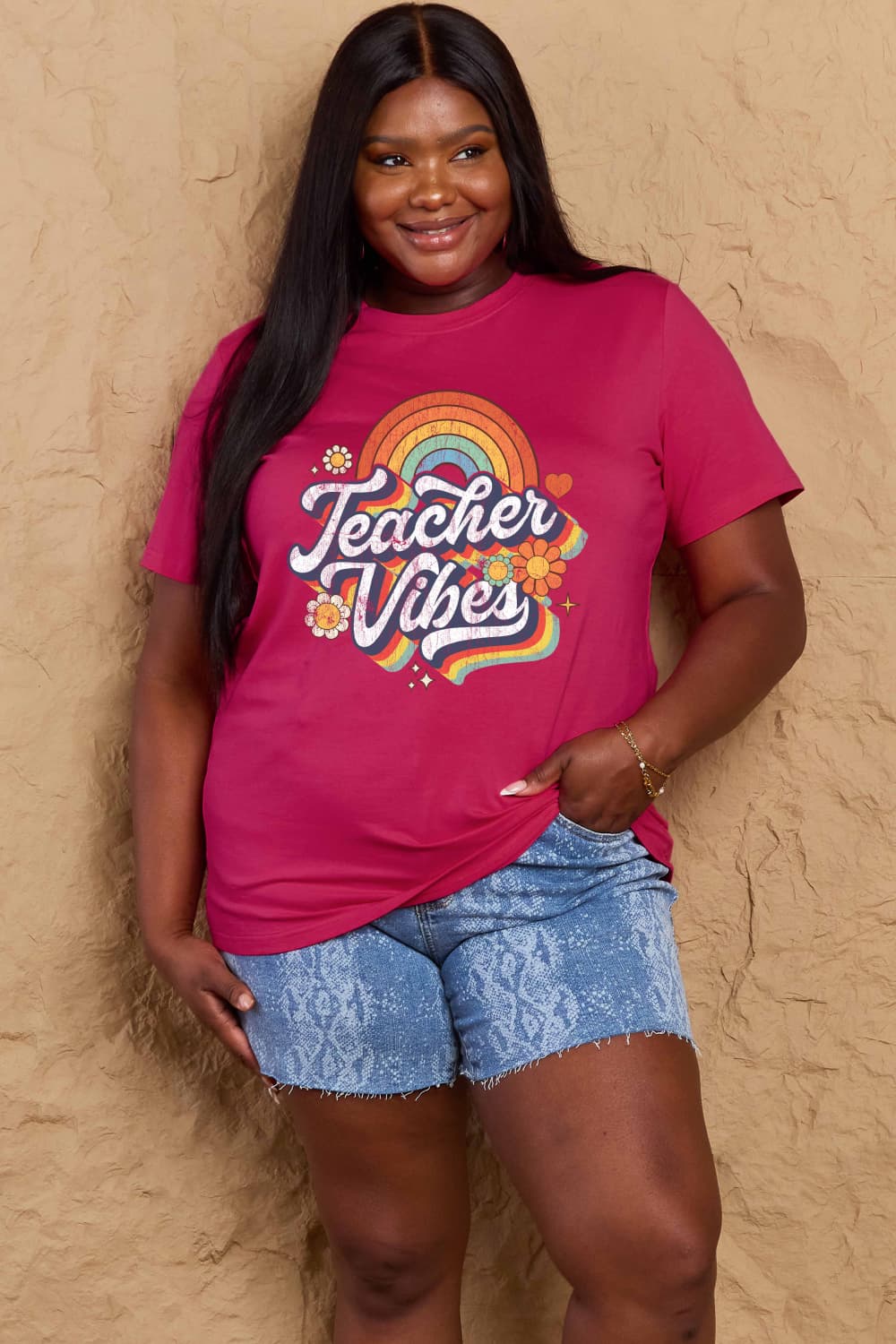 Simply Love Full Size TEACHER VIBES Graphic Cotton T-Shirt – Trendsi | ClozArt
