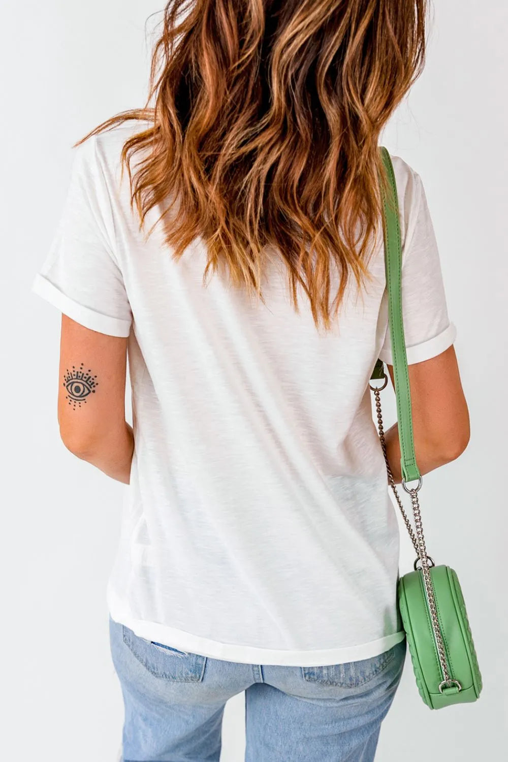 Checkered USA Graphic Round Neck Tee – Trendsi | ClozArt