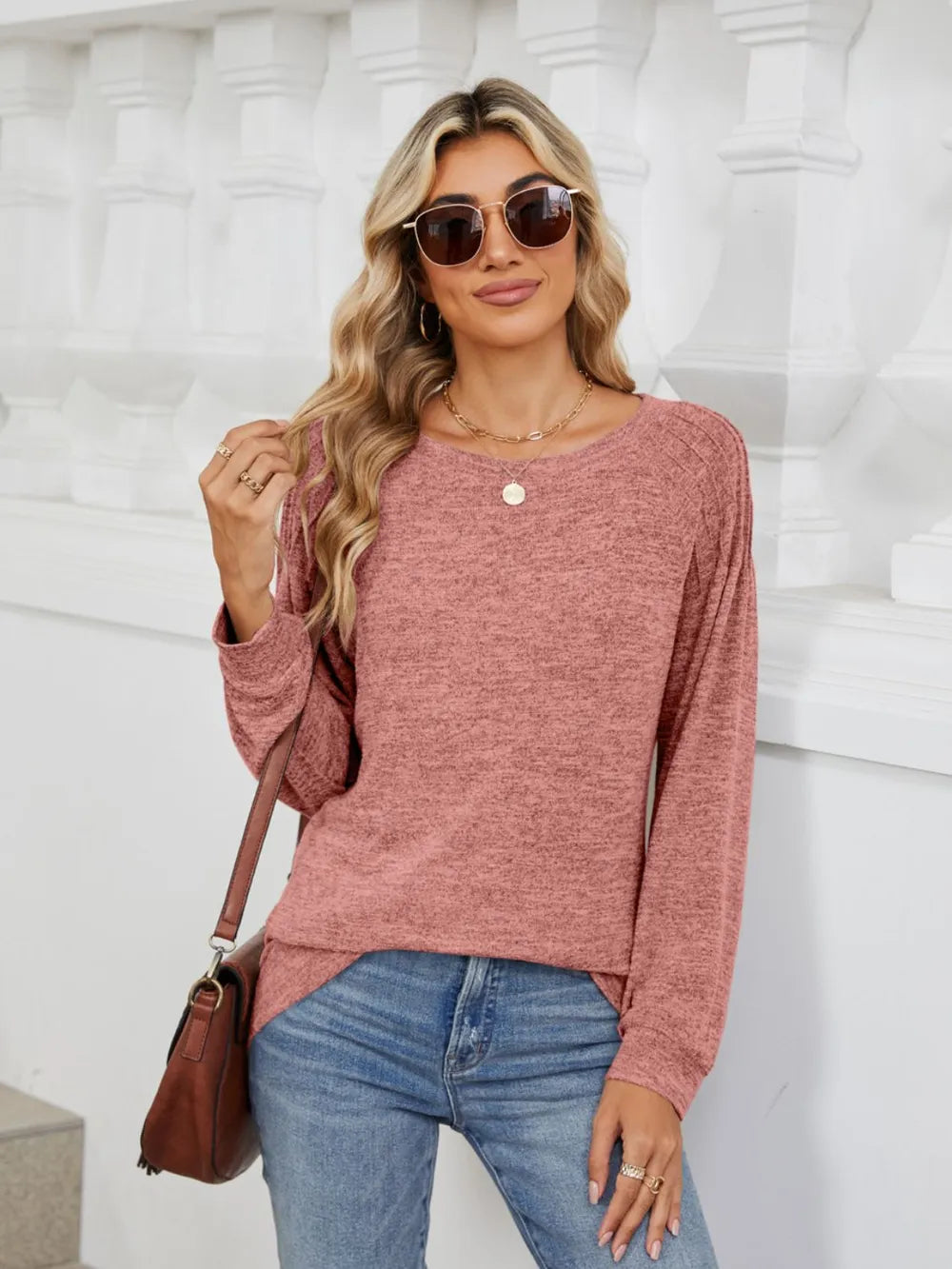 Round Neck Long Sleeve T-Shirt – Trendsi | ClozArt