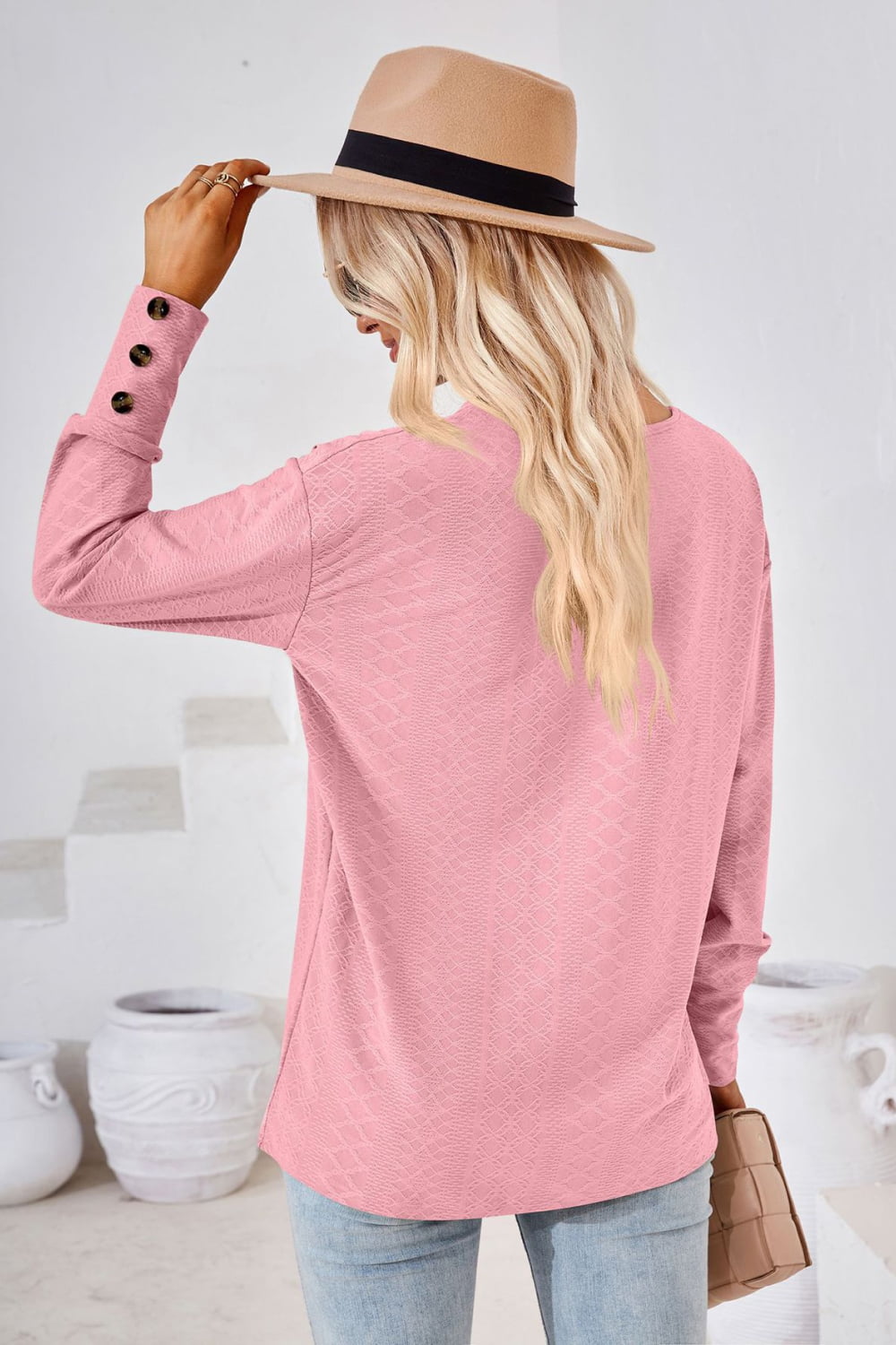 V-Neck Long Sleeve Blouse – Trendsi | ClozArt