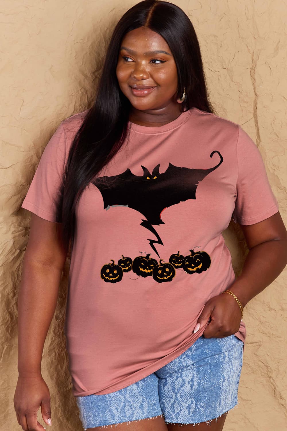 Simply Love Full Size Bat & Pumpkin Graphic Cotton T-Shirt – Trendsi | ClozArt