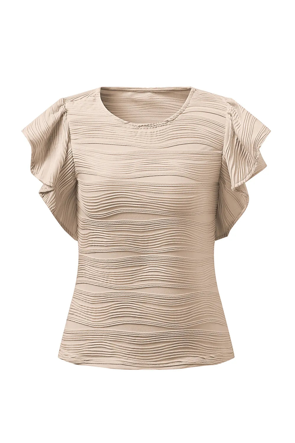 Textured Round Neck Cap Sleeve Top – Trendsi | ClozArt