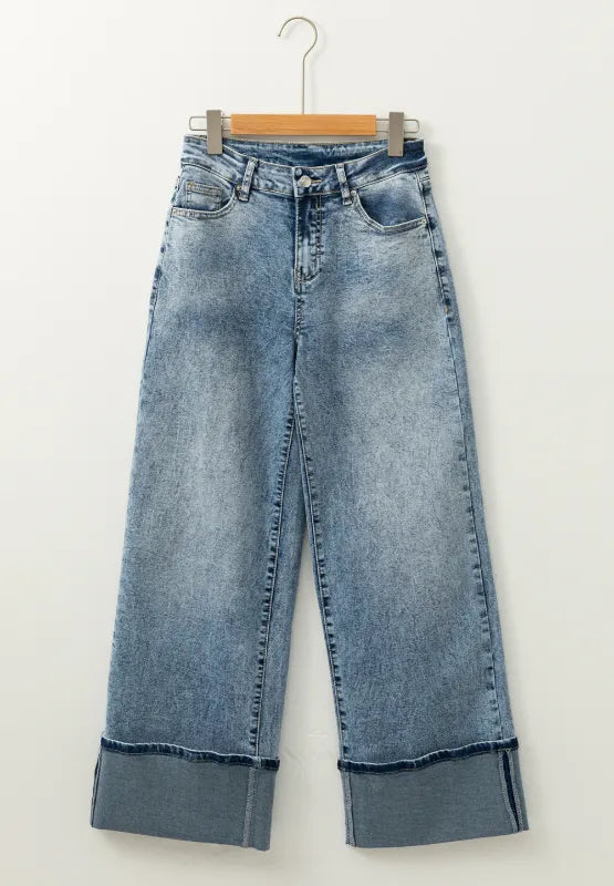 Washed Wide Leg Jeans with Pockets – Trendsi | ClozArt